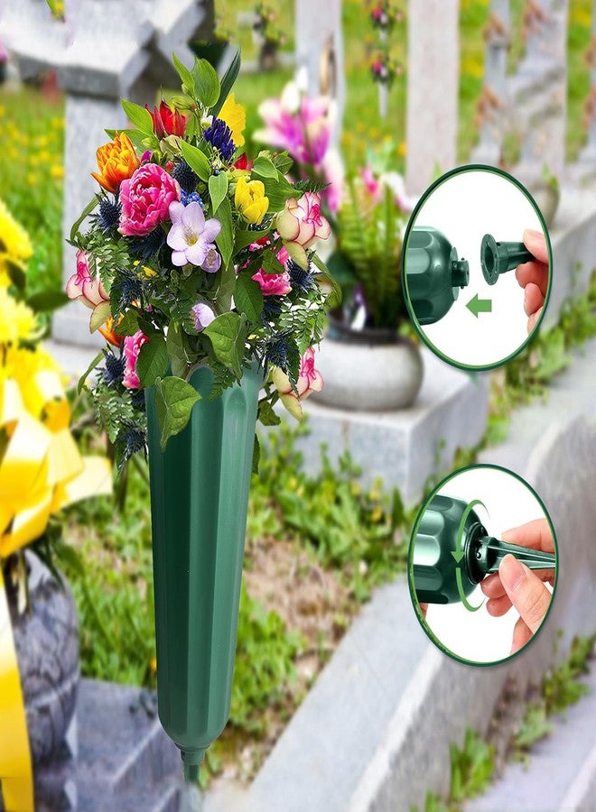 Mcvomv 21 Pack Cemetery Vases for Grave Memorial Flower Vase Plastic Cemetery Vases with Spikes Flower Holder for Cemetery - Image 2